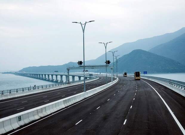 Гонконг и Макао связали новым мостом протяжённостью 55 км Макао, в мире, гонконг, мост, стройка