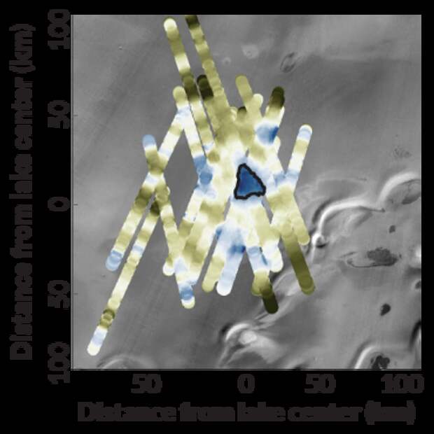 a radar image of a possible lake on Mars
