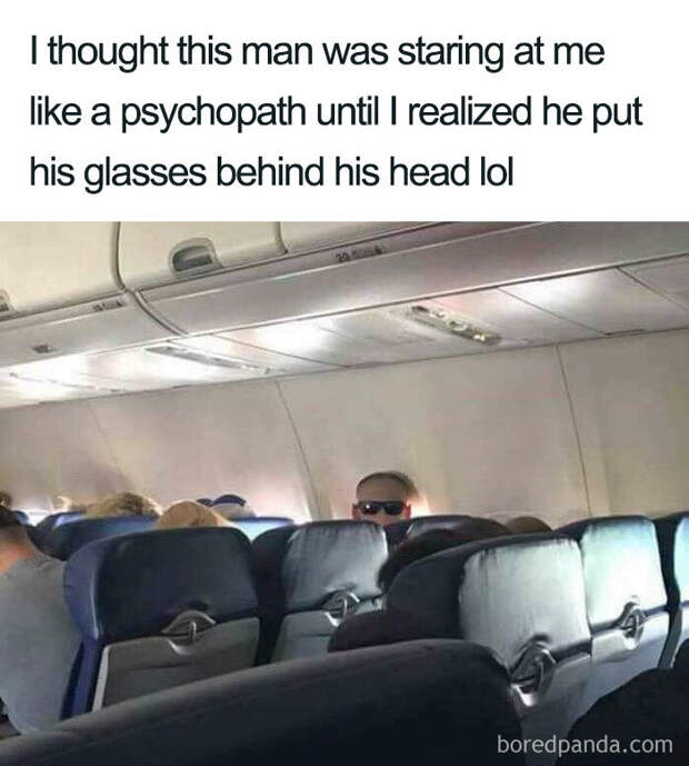 Этот мужик пялился на пассажиров весь рейс