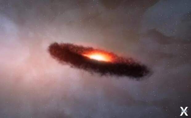 Облако газа и пыли вокруг коричневого...