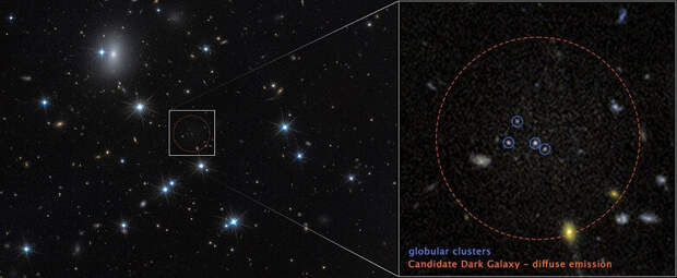 «Хаббл» нашёл одну из самых загадочно тёмных галактик во Вселенной
