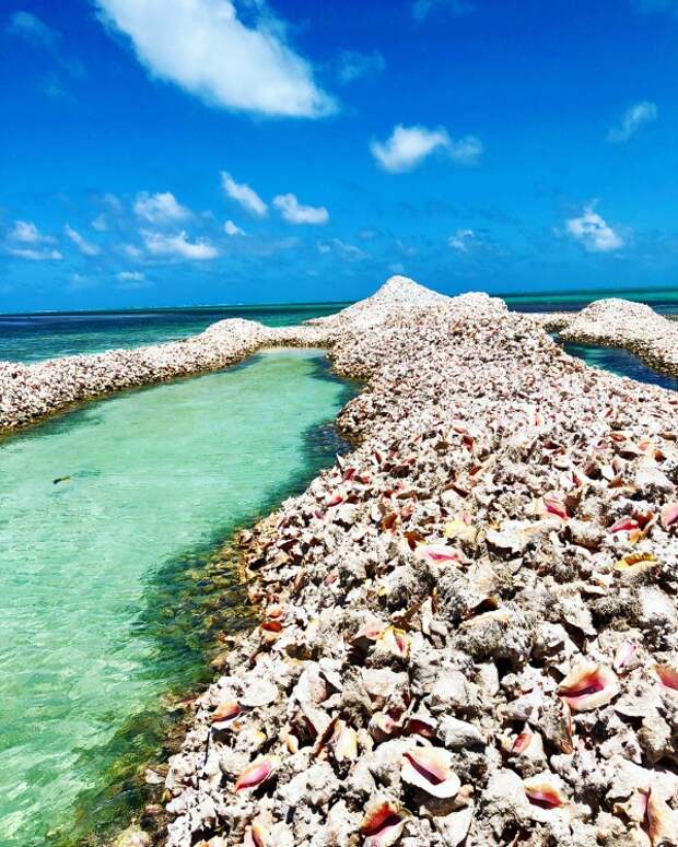 Уникальный искусственный остров, находящийся в Карибском море