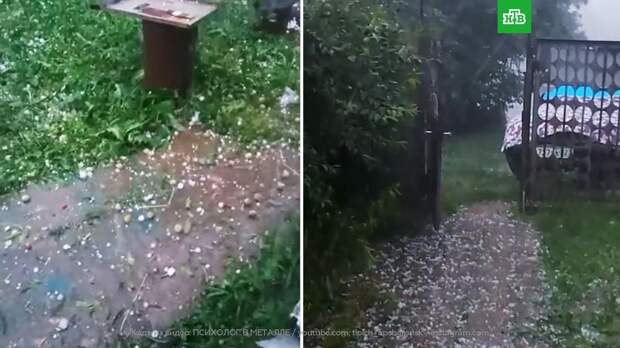 Град повредил крыши домов на Кубани: видео