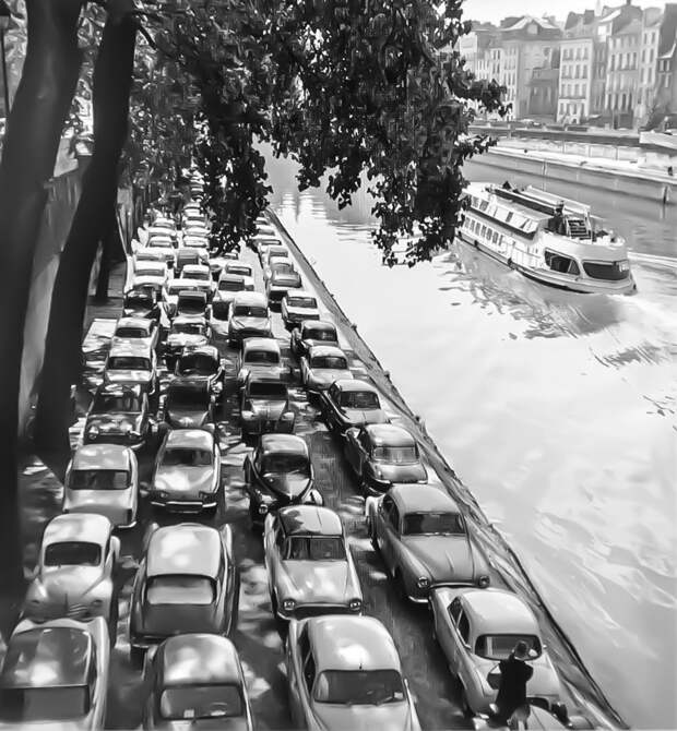 6. Париж, 1954 было стало, интересно, история, пробки, пробки в москве тогда и сейчас, факты, фото
