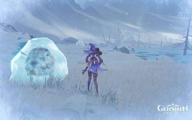 A frozen Snowboar (Image via Genshin Impact)