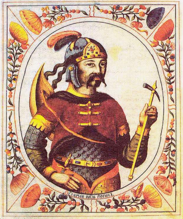 Рюрик, миниатюра из «Царского титулярника», XVII век. Фото: https://upload.wikimedia.org/ 
