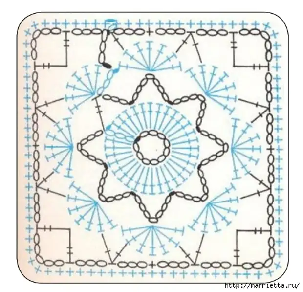 Схема крючком квадрат для подушки