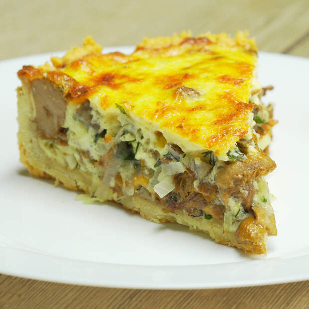 КИШ с грибами и сыром. Французская кухня пирог, рецепт, кулинария, вкусняшки, готовка, видео рецепт, длиннопост, видео