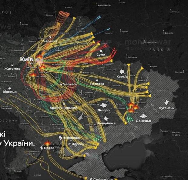 🇷🇺💥🇺🇦 Российские войска применили более 500 дронов и около 40 ракет