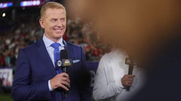 Jason Garrett on the air for a USFL game on NBC.