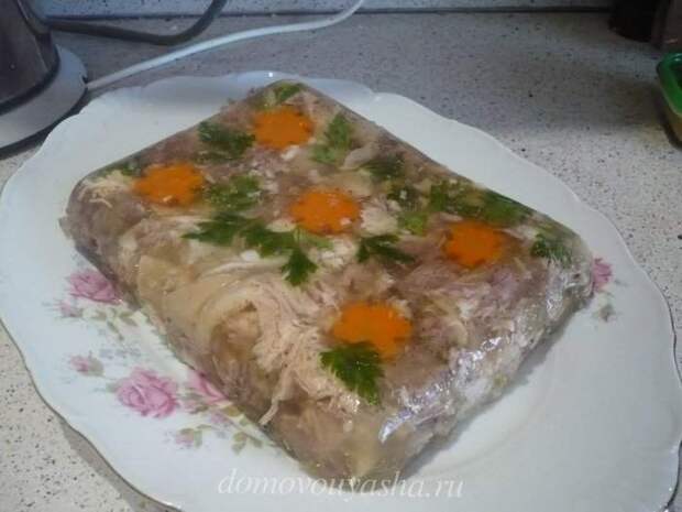 Холодец из свиных ножек и курицы 