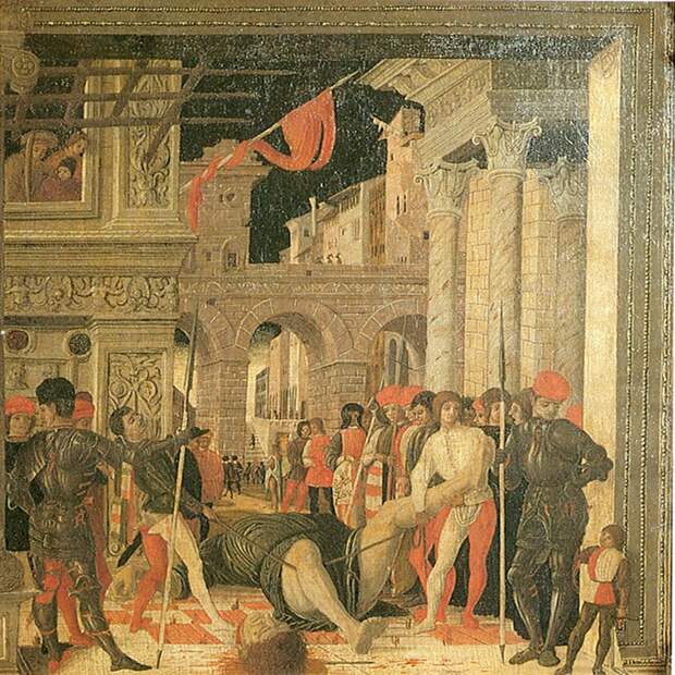 Капелла Оветари, Падуя. Копия конца 15 века в Музее Жакемара-Андре, Париж - оригинальная фреска якобы была сильно повреждена во время Второй мировой войны.