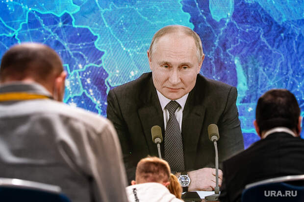 Большая пресс-конференция президента РФ Владимира Путина. Москва, путин владимир на экране