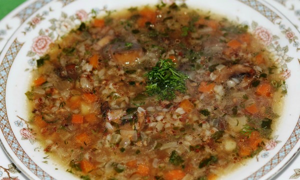 Гречневый суп с шампиньонами