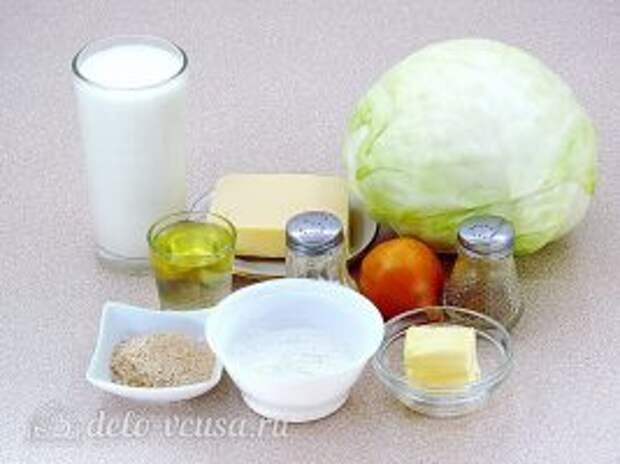 Запеченная белокочанная капуста с сыром: Ингредиенты