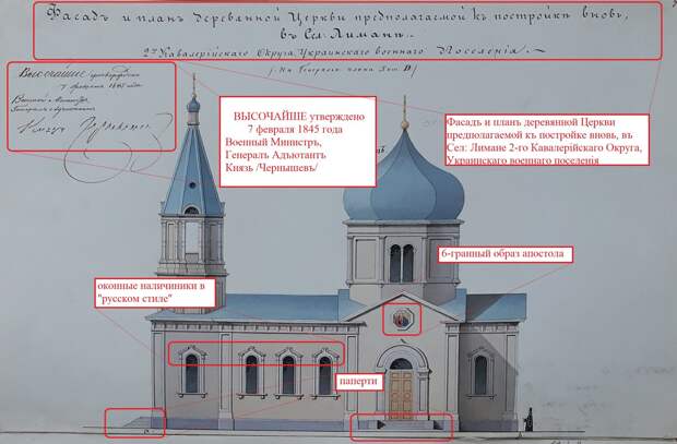 План церкви в слободе Лиман