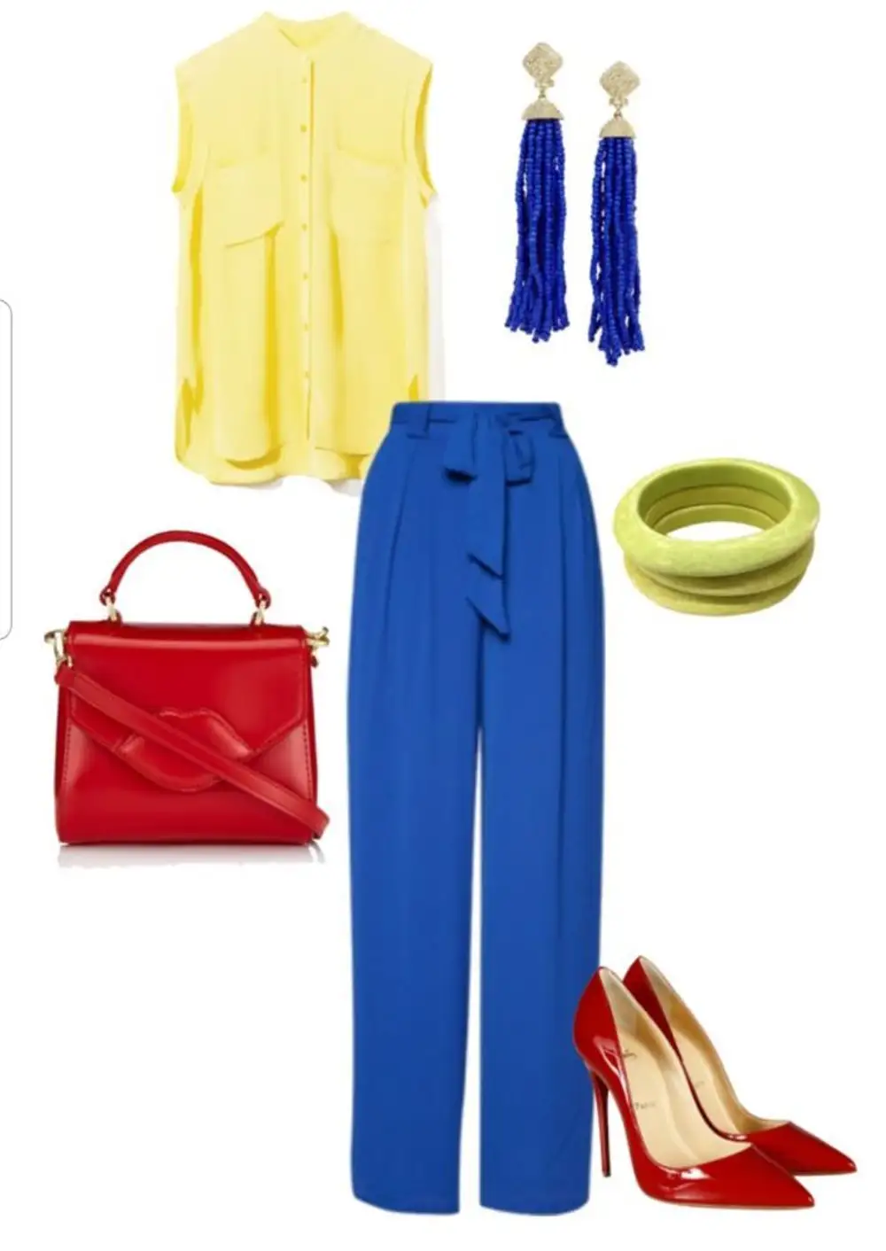 Сочетание синего цвета и желтого в одежде