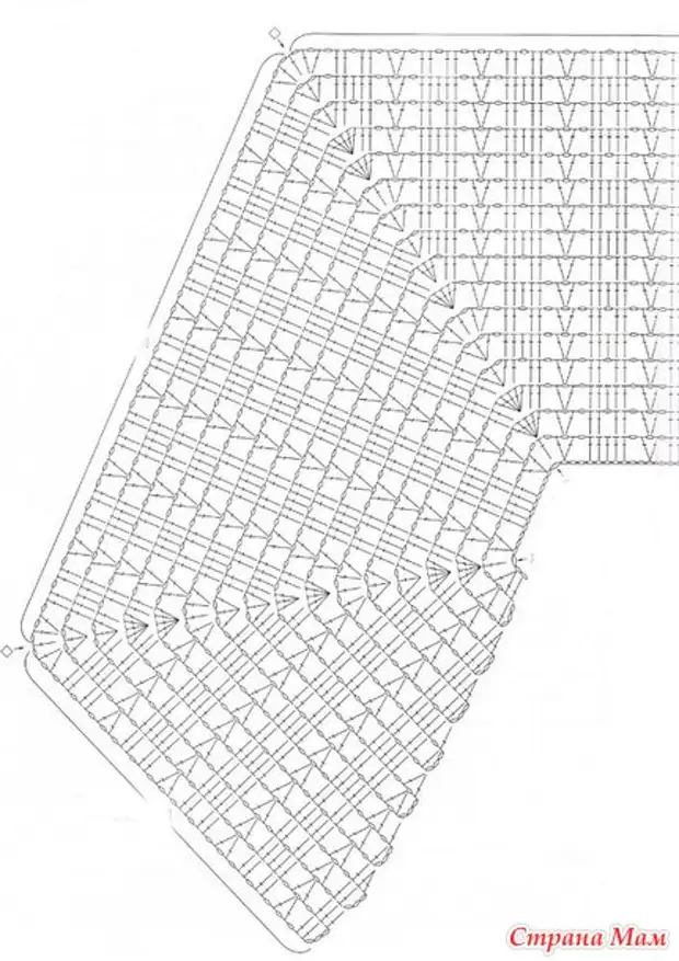 Схема ромбы реглан крючком