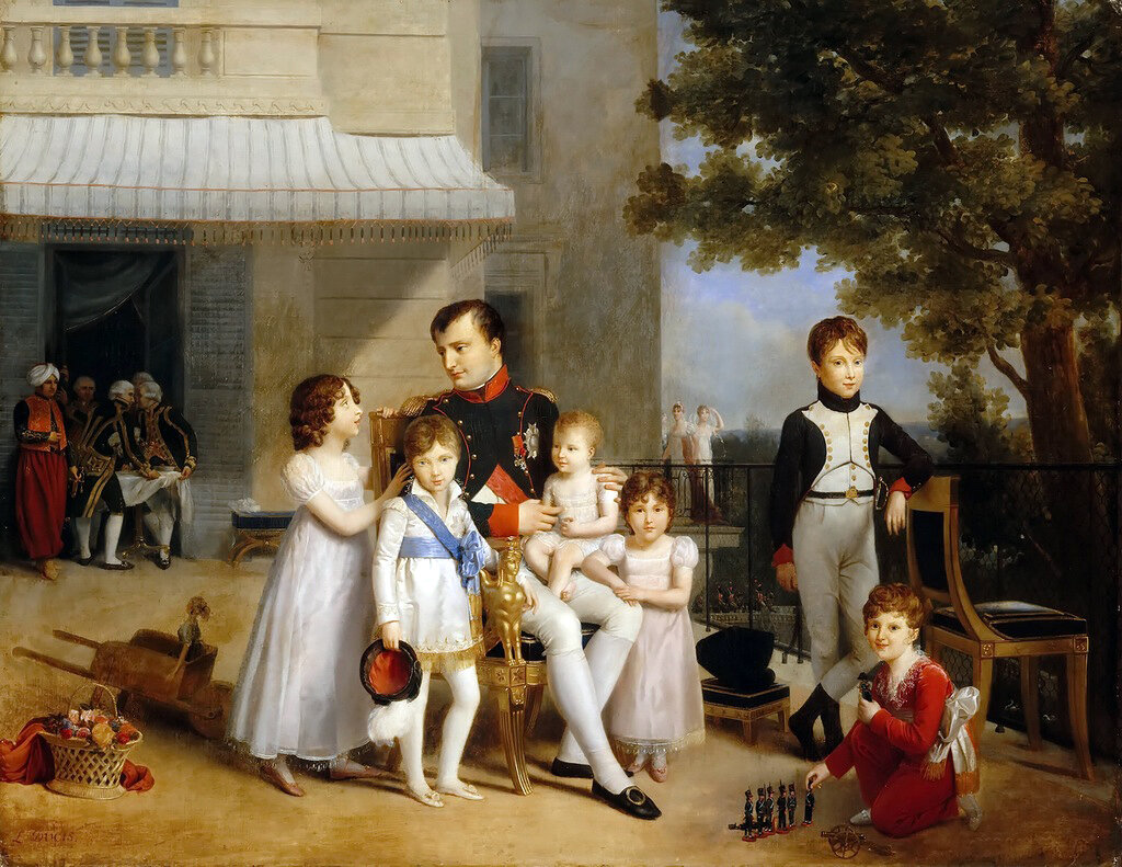 Император Франции Наполеон I Бонапарт (1769 - 1821 гг) с детьми