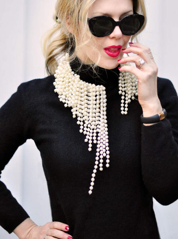DIY асимметричный жемчужное ожерелье ~ Dior