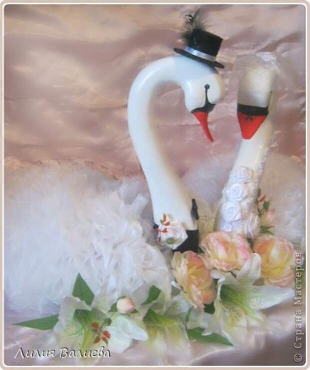 Мастер-класс Поделка изделие Свадьба Моделирование конструирование Как я делала лебедей МК Клей Ленты Ткань фото 15