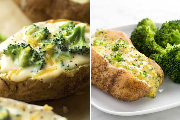 картошка с сыром и брокколи