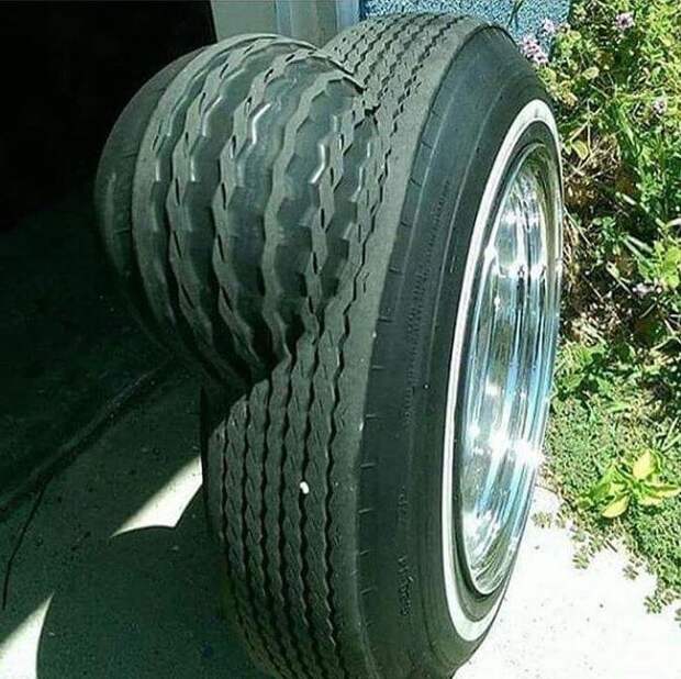 шина вздулась