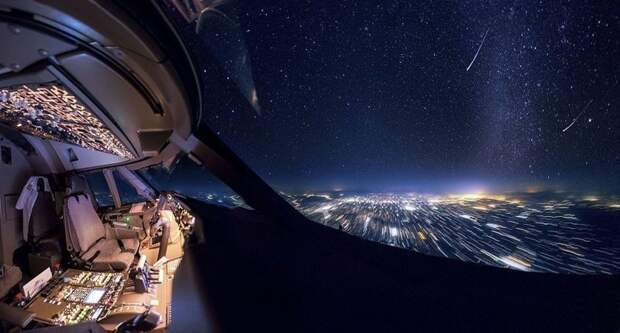 Нет ничего красивей ночного неба вид из кабины пилота, красиво, летчик, небо над нами, путешествия над Землей, фото из самолета, фотограф, фотографии
