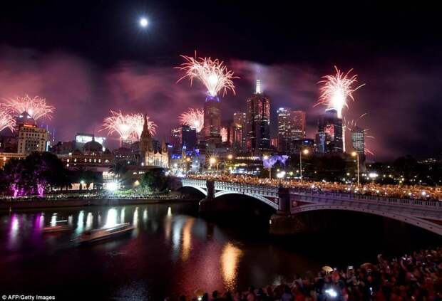 Мельбурн, Австралия города мира, новогодний, новый год, новый год 2018, празднование, фейерверк, фейерверки