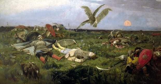 В. Васнецов. После побоища Игоря Святославича с половцами, 1880 | Фото: muzei-mira.com В. Васнецов. После побоища Игоря Святославича с половцами, 1880 | Фото: muzei-mira.com