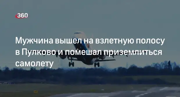 Неизвестный мужчина вышел на взлетно-посадочную полосу и сорвал приземление