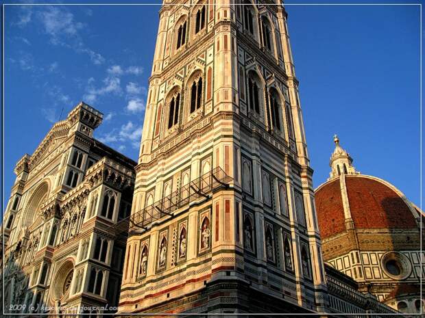 4) Фасад Дуомо, кампанила Джотто и купол Брунеллески.