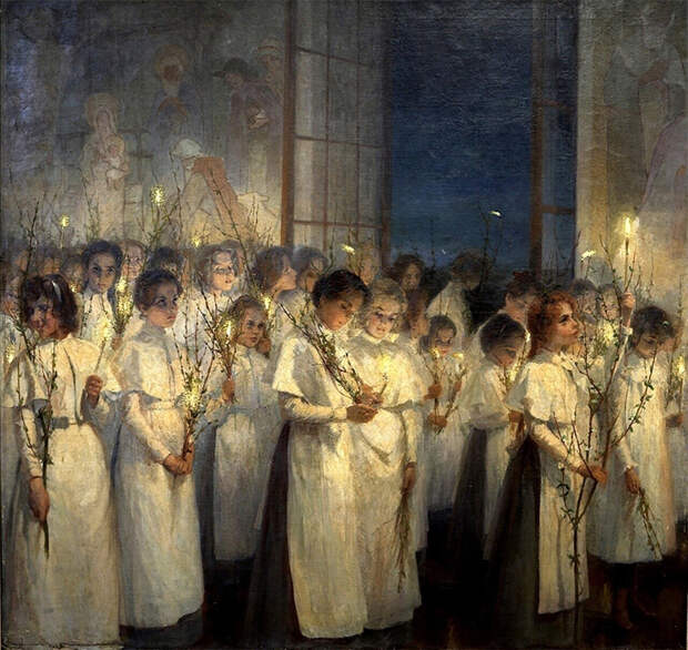 Серафима Блонская «Девочки. Вербное воскресенье», 1900 год Серафима Блонская «Девочки. Вербное воскресенье», 1900 год Картина «Девочки. Вербное воскресенье» — дипломная работа художницы Серафимы Блонской, которая стала самой известной из её картин.