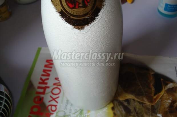 Декупаж бутылки шампанского «Розы»
