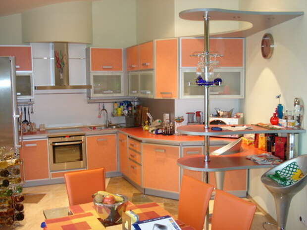 Колористика, Дизайн кухни, Цвет в интерьере, Цвет в дизайне кухни, Оранжевый цвет в интерьере кухни