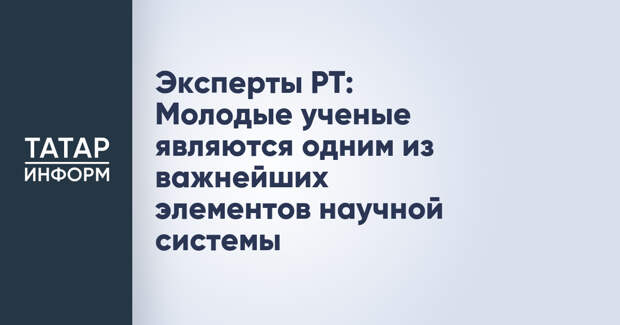 Эксперты РТ: Молодые ученые являются одним из важнейших элементов научной системы