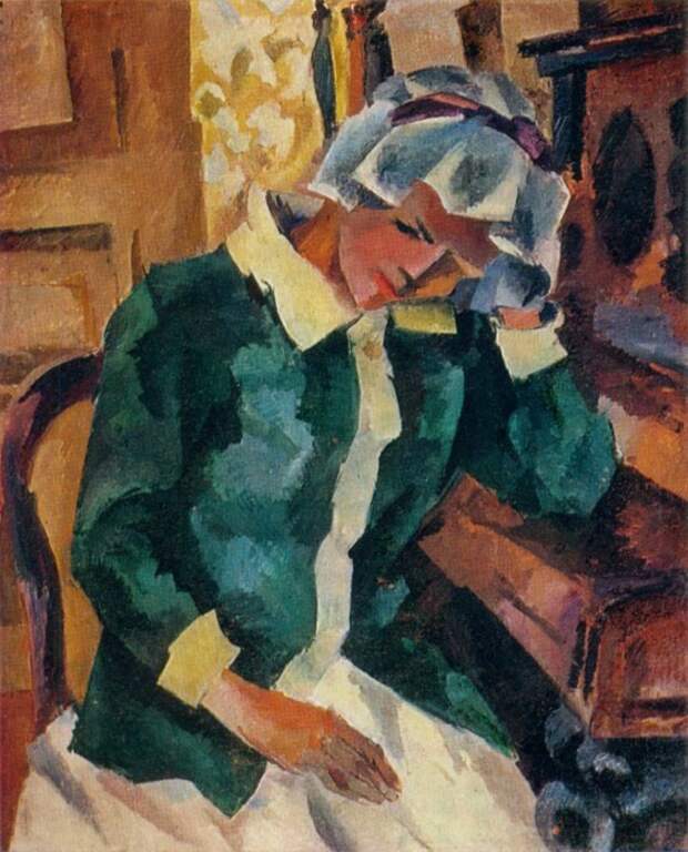 Женщина у пианино (Е.С.Потехина). (1917 г.). Автор: Роберт Рафаилович Фальк. Женщина у пианино (Е.С.Потехина). (1917 г.). Автор: Роберт Рафаилович Фальк.