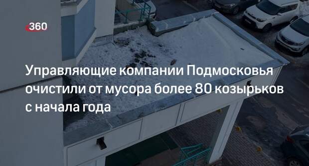 Управляющие компании Подмосковья очистили от мусора более 80 козырьков с начала года