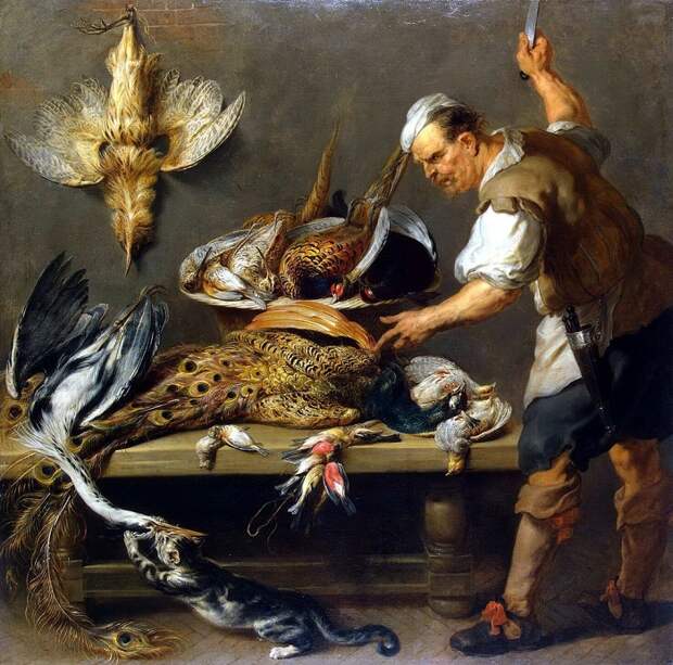 «Повар у стола с дичью». (1634-1637). (С-Петербург, Эрмитаж). Автор: Франс Снейдерс.