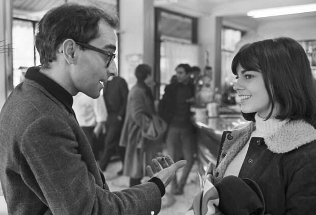 Жан-Люк Годар и Шанталь Гойя на съемках фильма "Мужское-женское" 1966