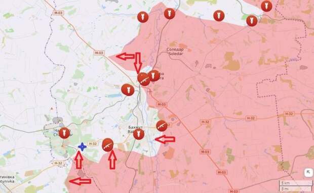 Полукольцо вокруг Бахмута все больше сжимается, ВСУ грозит окружение