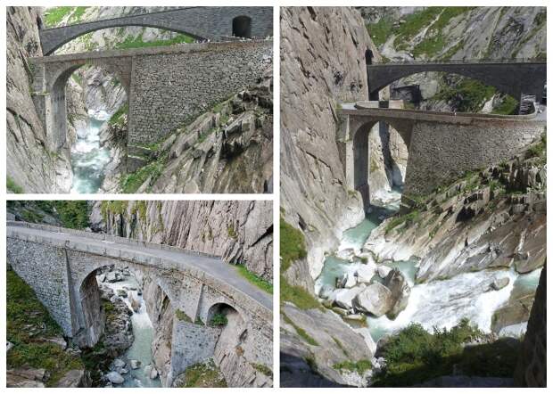 Дьявольский мост был отстроен заново после военных действий (Teufelsbrиcke, Швейцария).