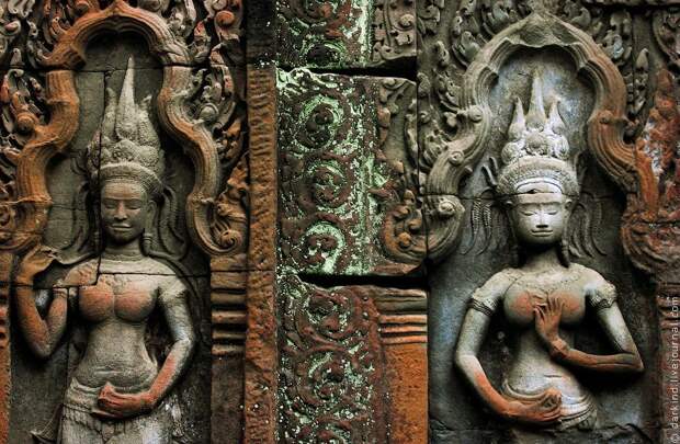 Камбоджийский храм Та Пром (Ta Prohm) и гигантские деревья