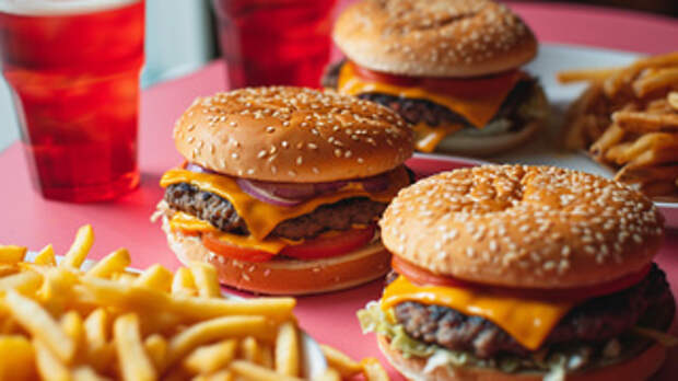 Бургер, еда, фастфуд / Сгенерировано Midjourney / amic.ru