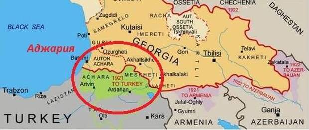 Россия турция сухопутная граница. Аджария на карте Грузии. Аджария Турция территория. Карта Грузия Аджария Турция. Граница Аджарии и Турции.