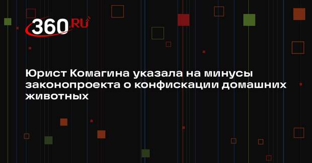 Юрист Комагина указала на минусы законопроекта о конфискации домашних животных