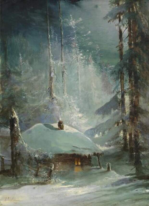 А. К. Саврасов, «Хижина в зимнем лесу», 1888 г.