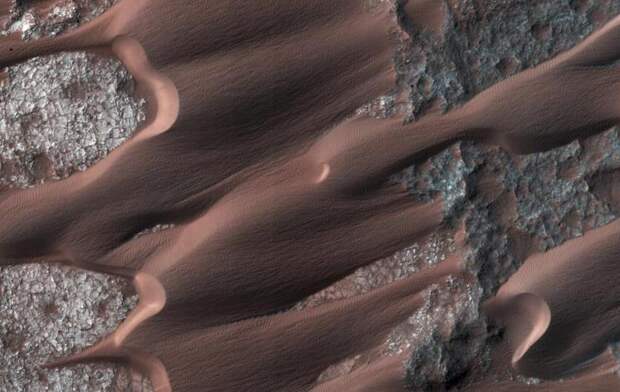 Nili Patera, one of the most active dune fields on the planet Mars.