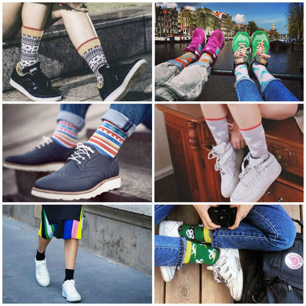 Как правильно носить яркие носки