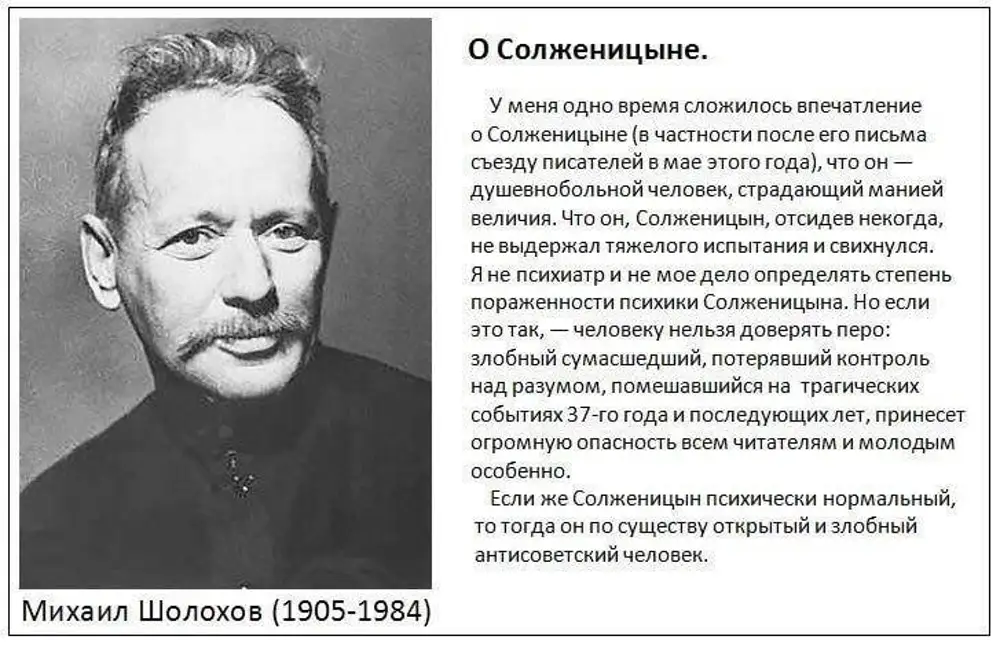 Психически нормальный. Солженицын литературный Власовец. Шолохов о Солженицыне. Высказывания писателей о Солженицыне. Советские Писатели о Солженицыне.